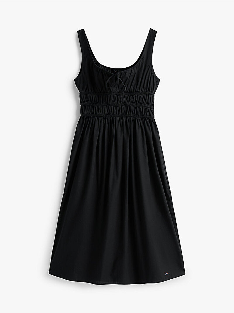 Kadın TJW Rouch Midi Poplin Elbise Siyah DW0DW20881BDS