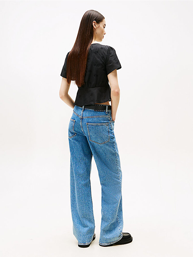 Kadın TJW Tie Front Boder Gömlek Siyah DW0DW21241BDS