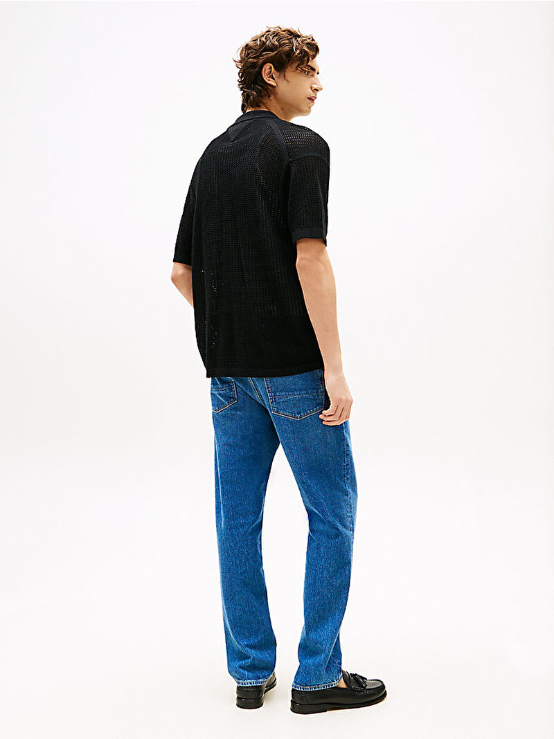Erkek Structure Open Knit Hırka Siyah MW0MW39530BDS