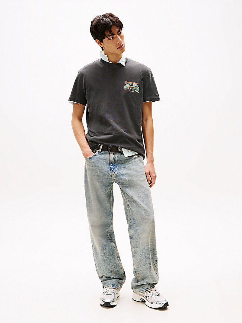 Erkek TJM Regular Cabana T-shirt Siyah DM0DM21866BDS
