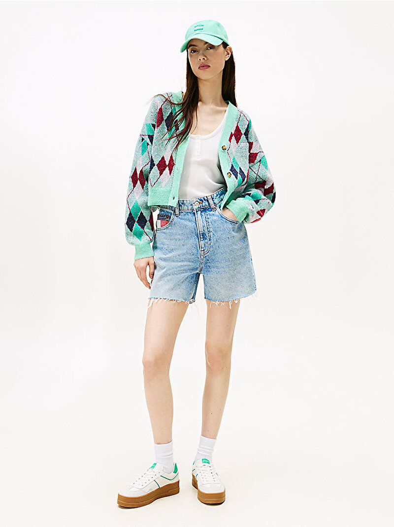 Kadın TJW Crop Argyle Hırka Çok renkli DW0DW21180L61
