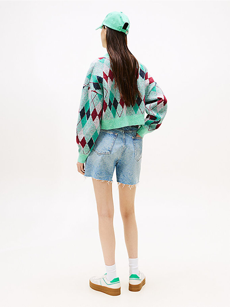 Kadın TJW Crop Argyle Hırka Çok renkli DW0DW21180L61