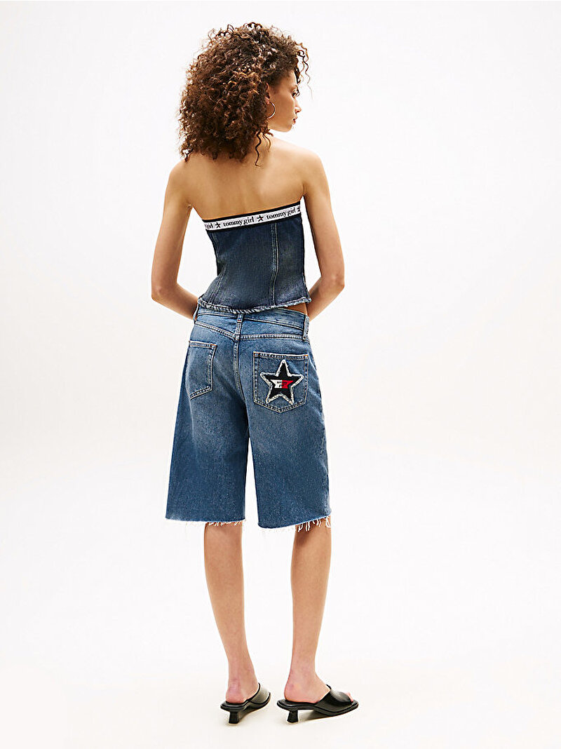 Kadın Tommy Girl Denim Bluz Mavi  DW0DW21221099