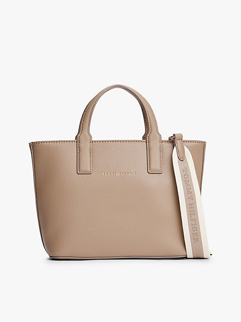 Kadın TH Logotape Mini Tote Çanta Bej  AW0AW17448AFE