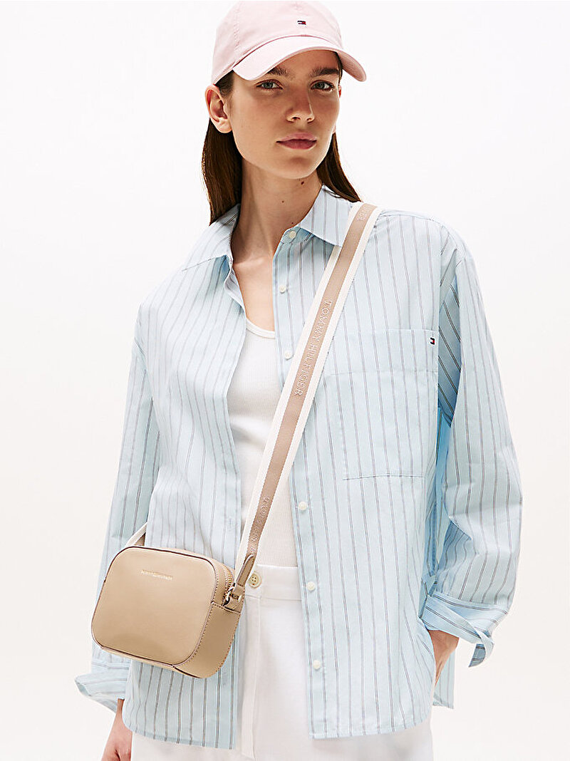 Kadın TH Logotape Camera Çanta Bej  AW0AW17450AFE