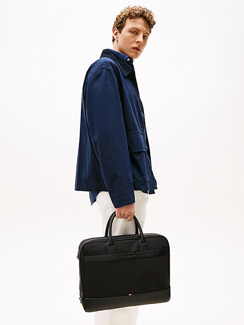Erkek TH Nylon Travel Laptop Çantası Siyah AM0AM13470BDS