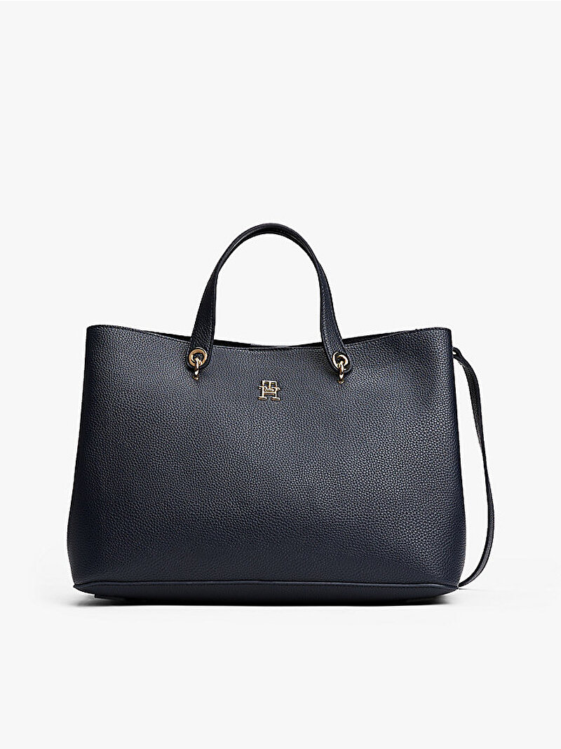 Kadın TH Emblem Satchel Çanta Lacivert AW0AW15177DW6
