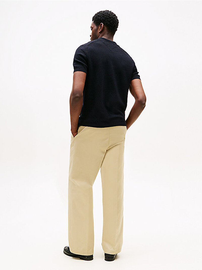 Erkek Knitted Textured Polo T-shirt Lacivert MW0MW39531DW5
