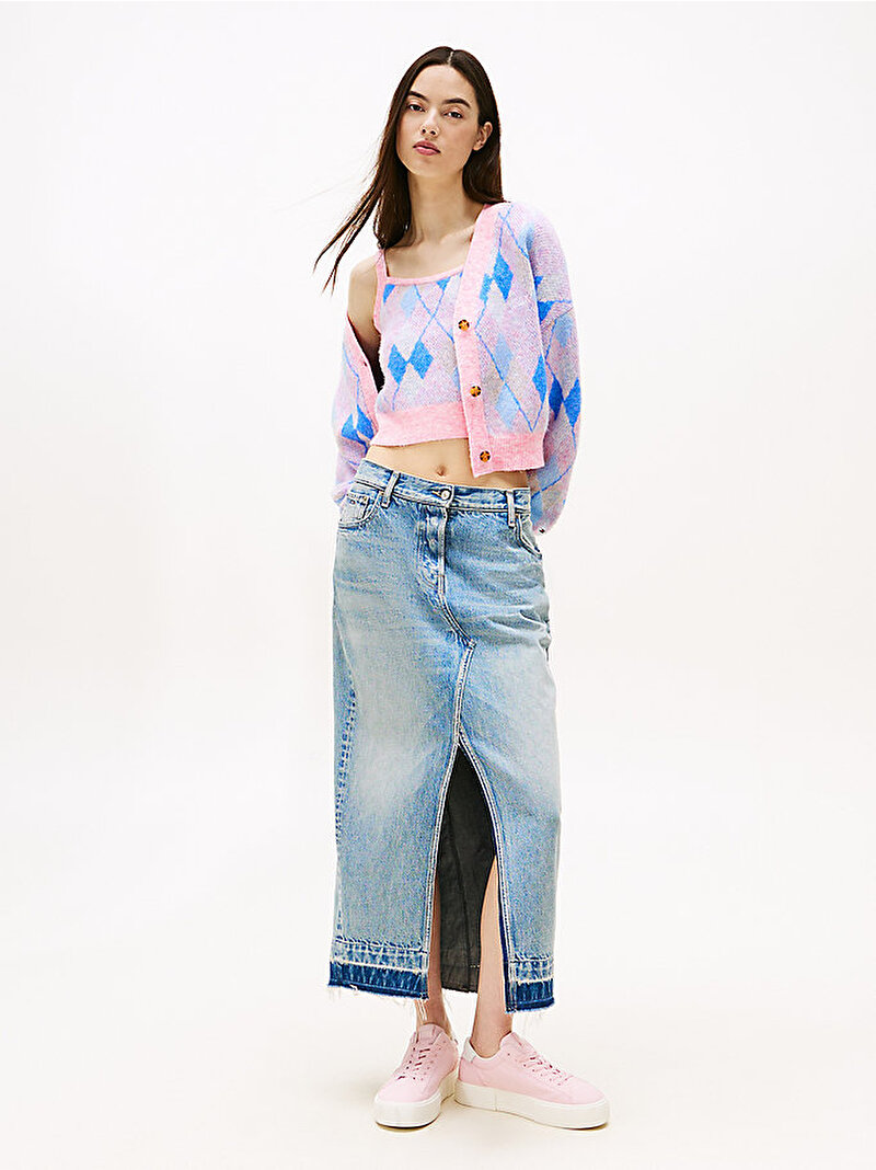 Kadın TJW Crop Argyle Hırka Çok renkli DW0DW21180U06
