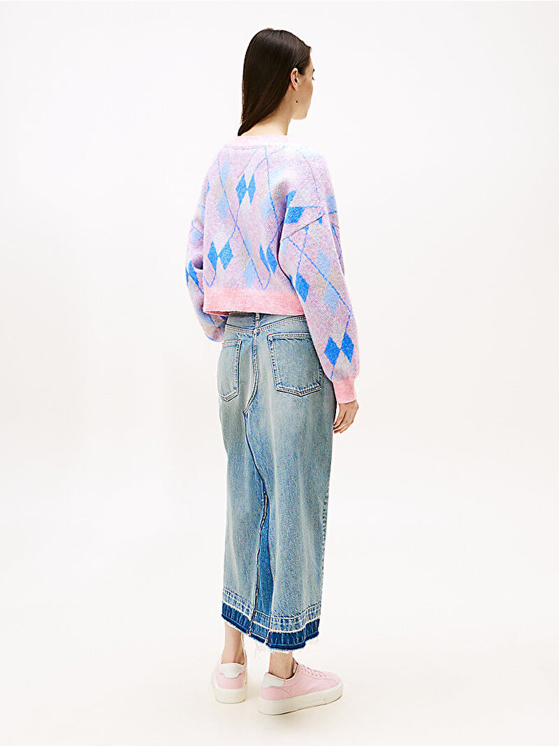 Kadın TJW Crop Argyle Hırka Çok renkli DW0DW21180U06