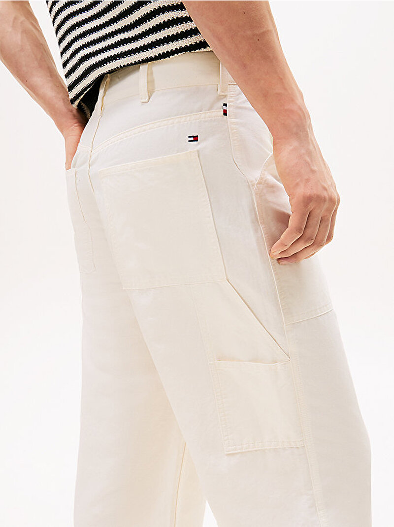 Erkek Muray Linen Cotton Pantolon Beyaz  MW0MW40570YA8