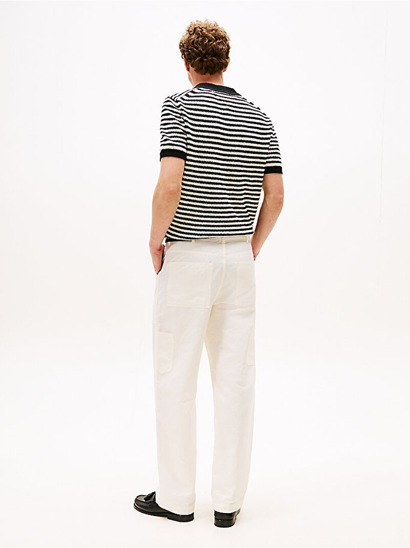 Erkek Muray Linen Cotton Pantolon Beyaz  MW0MW40570YA8