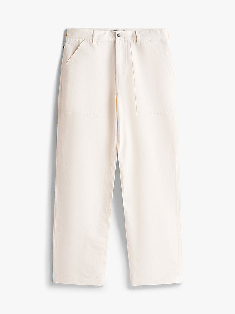 Erkek Muray Linen Cotton Pantolon Beyaz  MW0MW40570YA8