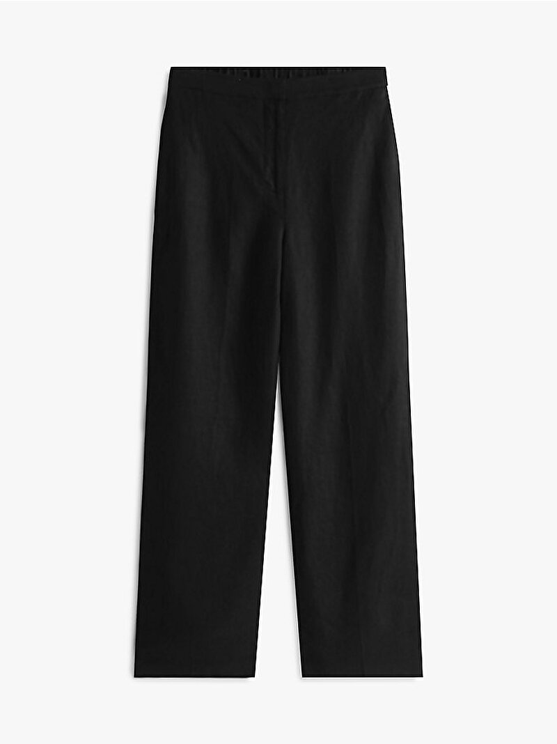 Kadın Essential Linen Tailored Pantolon Siyah WW0WW46823BDS