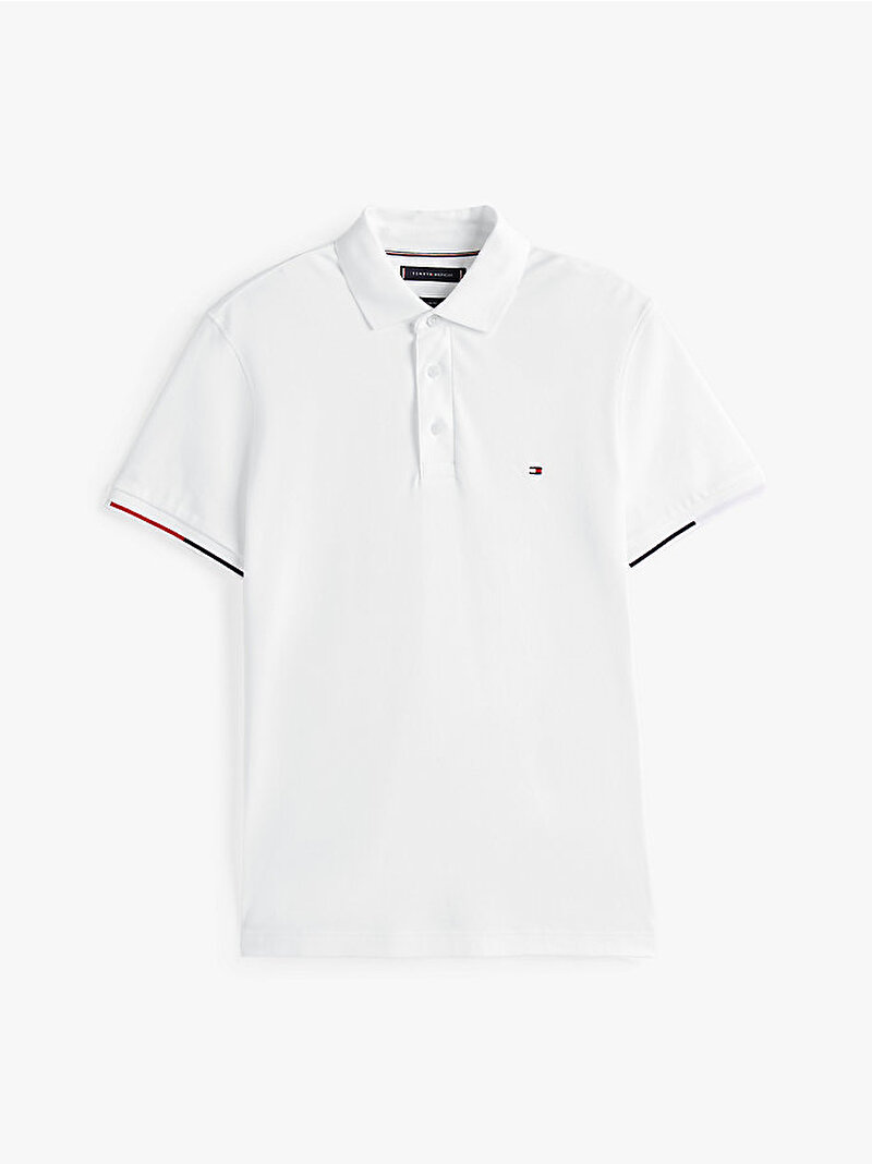 Erkek Interlock Flagcuff Polo T-shirt Beyaz  MW0MW39348YBR