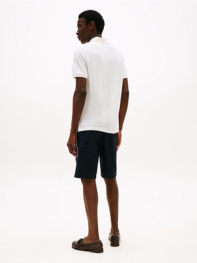 Erkek Linen Modal Johnny Polo T-shirt Beyaz  MW0MW395540K4