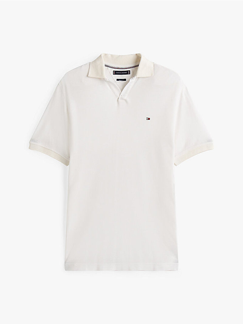 Erkek Linen Modal Johnny Polo T-shirt Beyaz  MW0MW395540K4