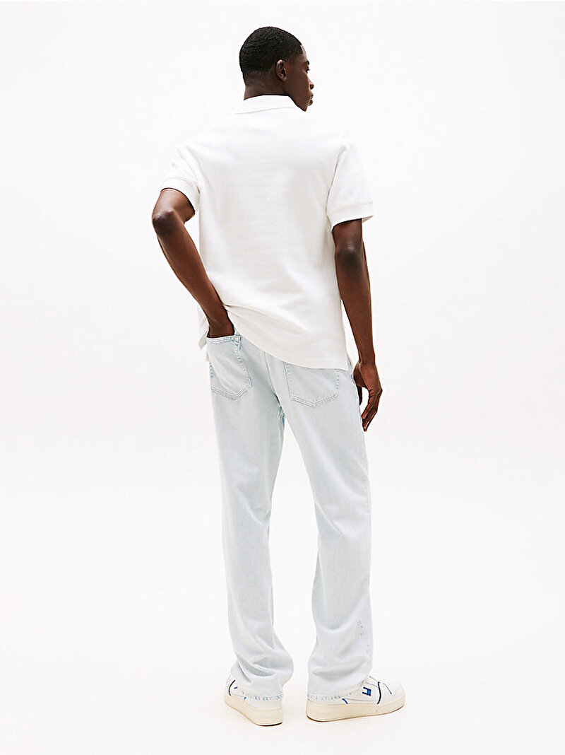 Erkek TJM Regular Waffle Polo T-shirt Ekru DM0DM21935YBL