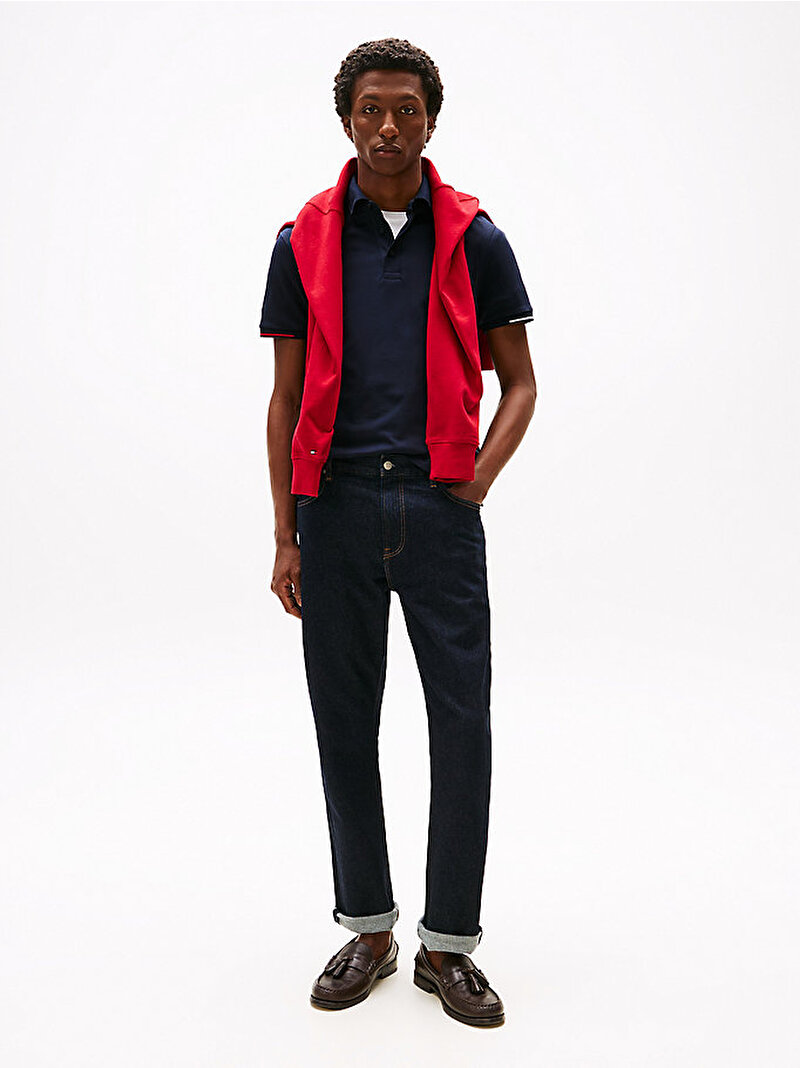 Erkek Interlock Flagcuff Polo T-shirt Lacivert MW0MW39348DW5