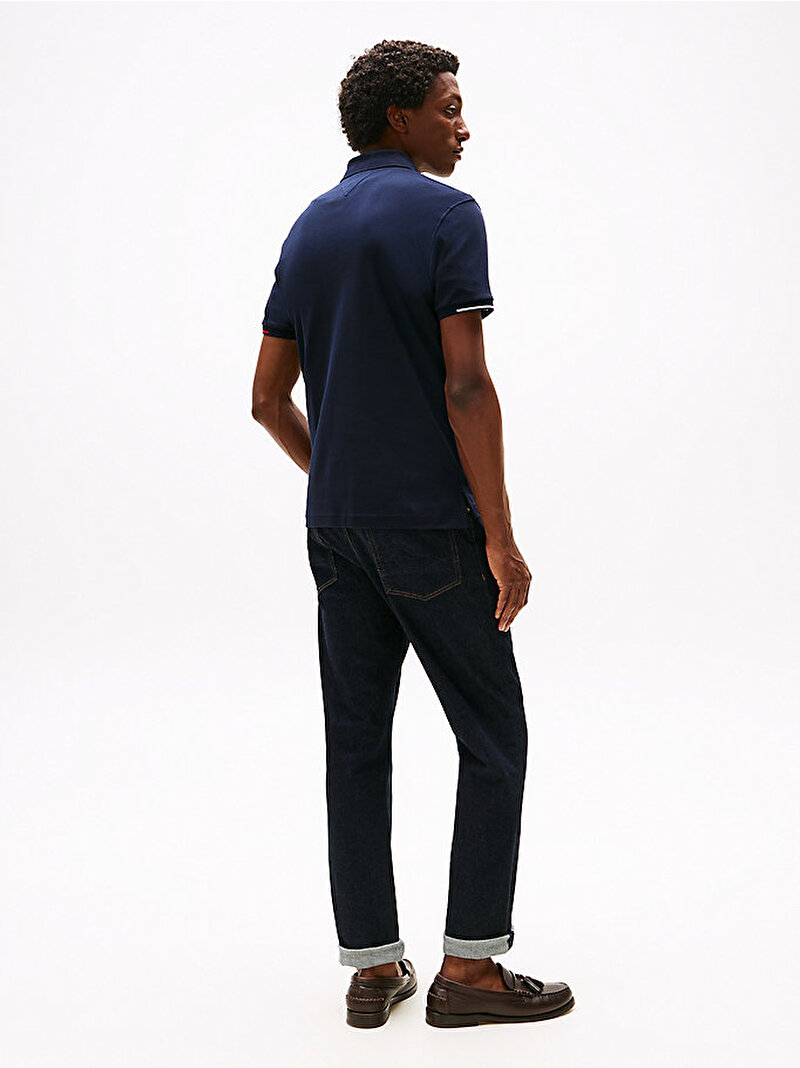 Erkek Interlock Flagcuff Polo T-shirt Lacivert MW0MW39348DW5