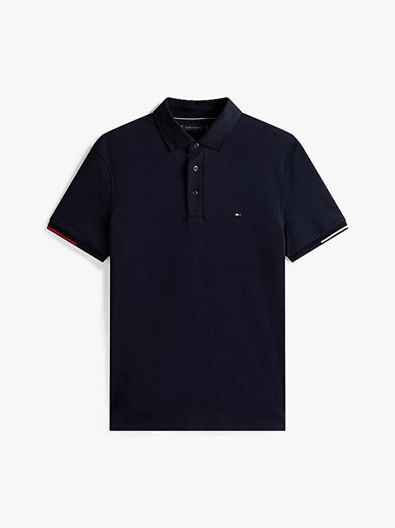 Erkek Interlock Flagcuff Polo T-shirt Lacivert MW0MW39348DW5