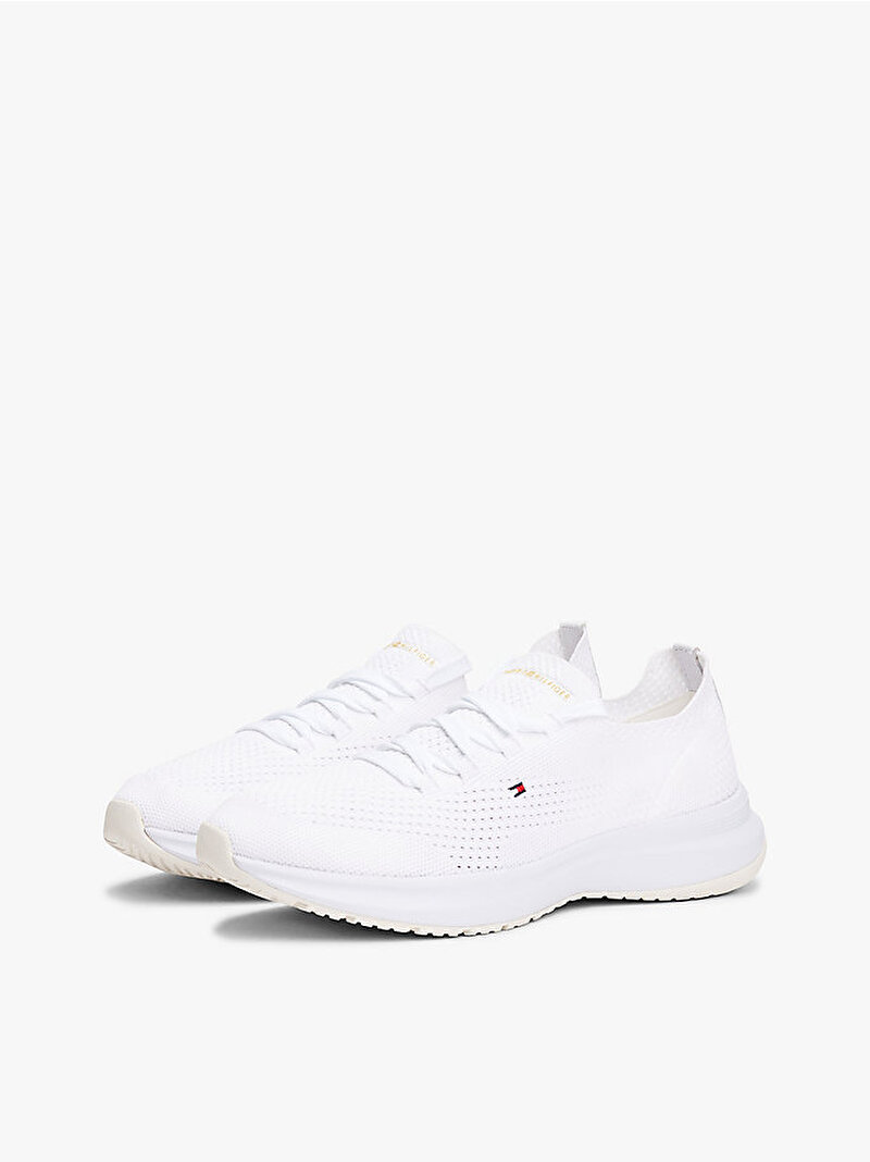 Kadın TH Knit Runner Sneaker Beyaz  FW0FW08813YBR