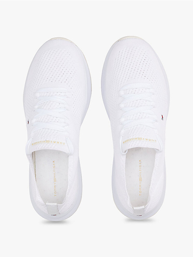 Kadın TH Knit Runner Sneaker Beyaz  FW0FW08813YBR
