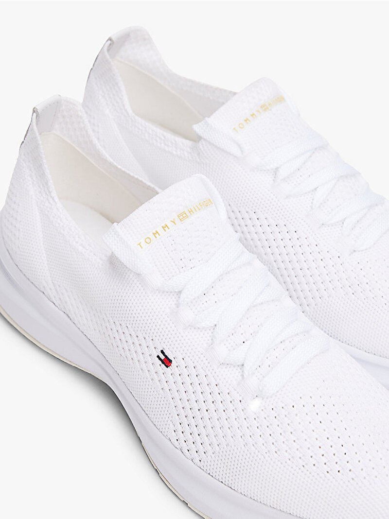 Kadın TH Knit Runner Sneaker Beyaz  FW0FW08813YBR