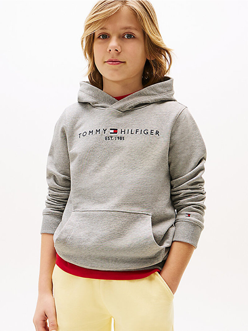 Çocuk Unisex Essential Hoodie Gri KS0KS00213P01
