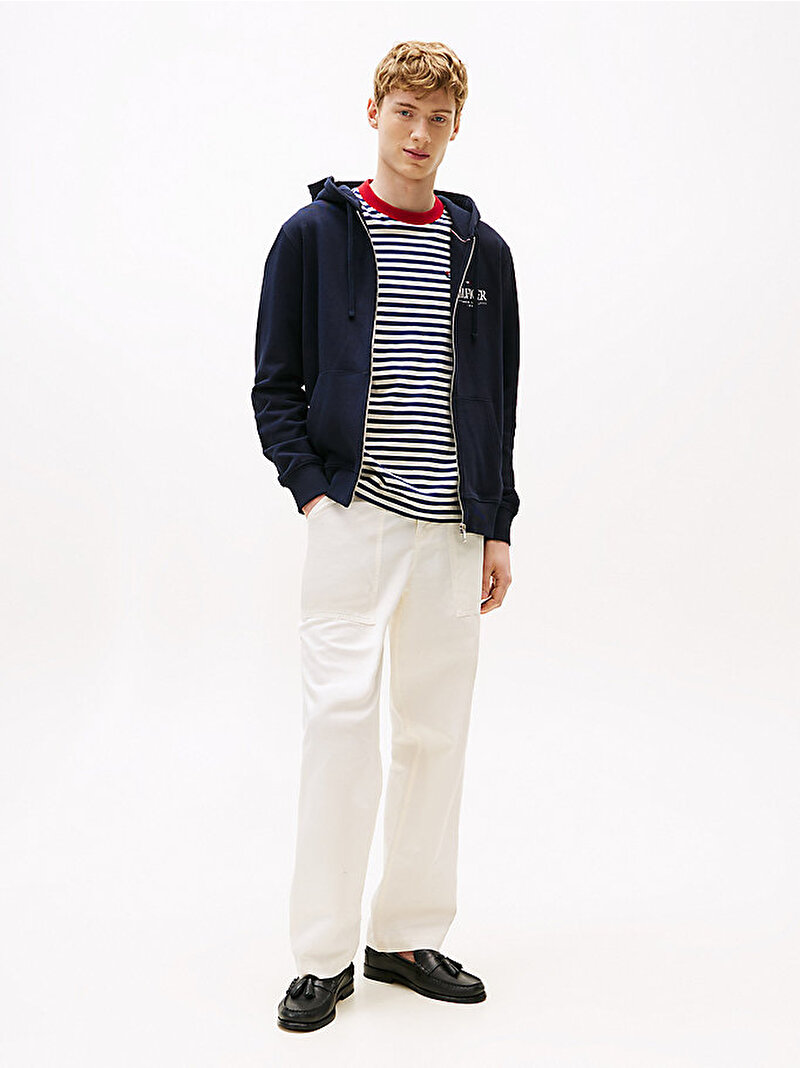 Erkek Hilfiger Stacked Hoodie Lacivert MW0MW39375DW5