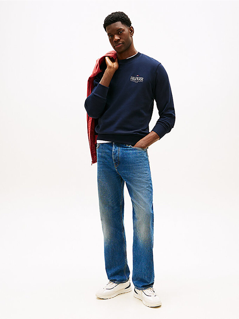 Erkek Hilfiger Stacked Sweatshirt Lacivert MW0MW39376DW5