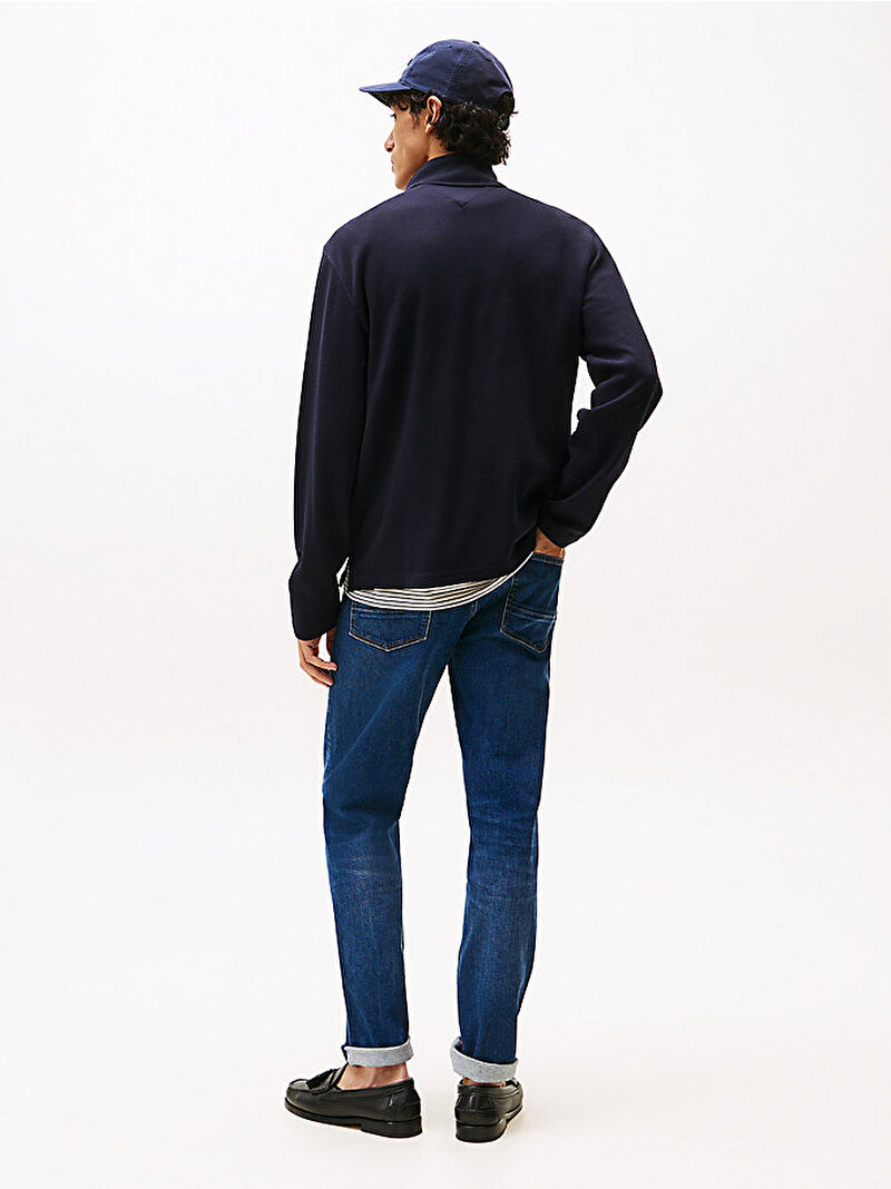 Erkek Cotton Modal Waffle Sweatshirt Lacivert MW0MW39394DW5