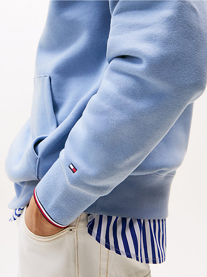 Erkek Tommy Logo Tipped Hoodie Mavi  MW0MW32673C2B