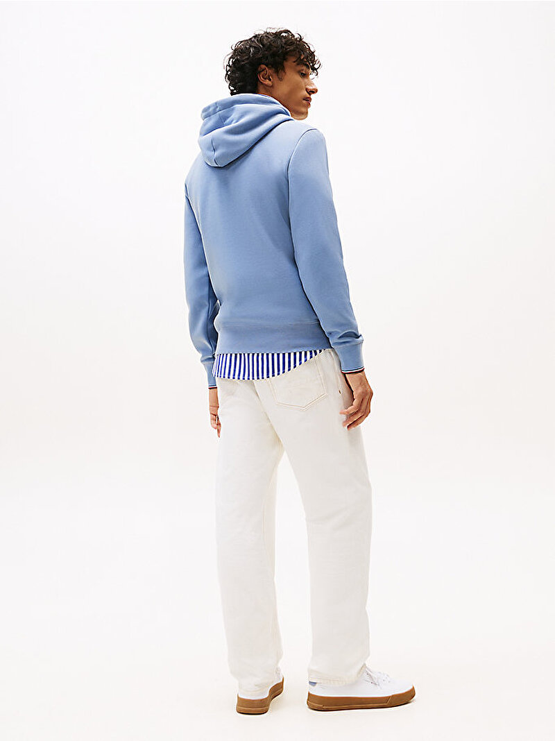 Erkek Tommy Logo Tipped Hoodie Mavi  MW0MW32673C2B