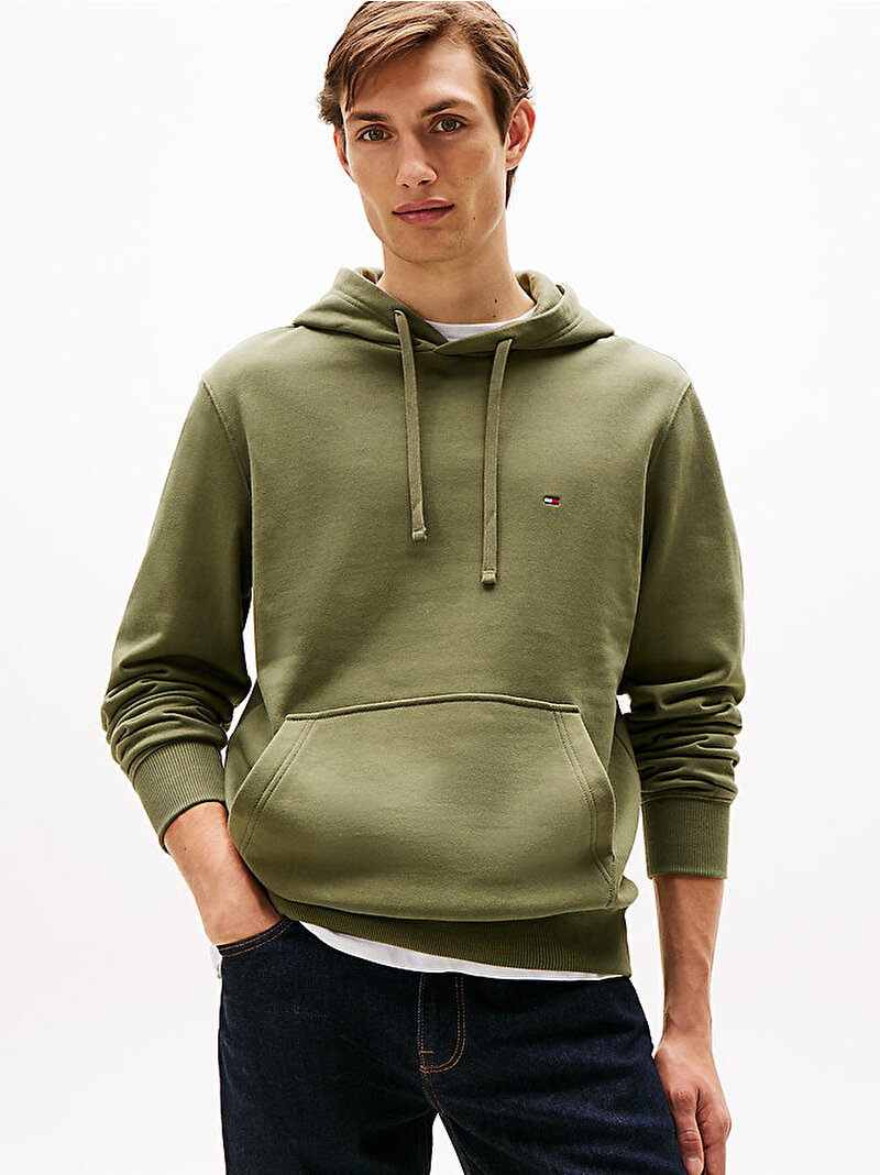 Erkek Essential Terry Hoodie Yeşil MW0MW37235PLI