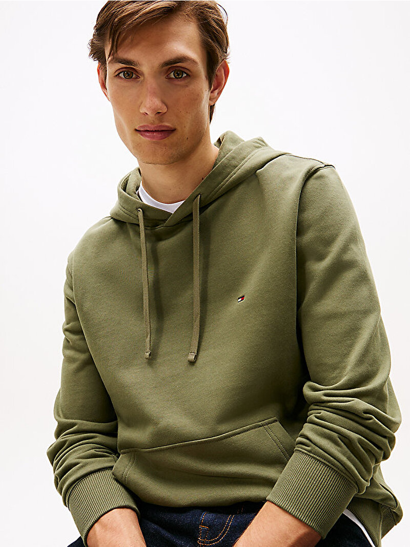 Erkek Essential Terry Hoodie Yeşil MW0MW37235PLI