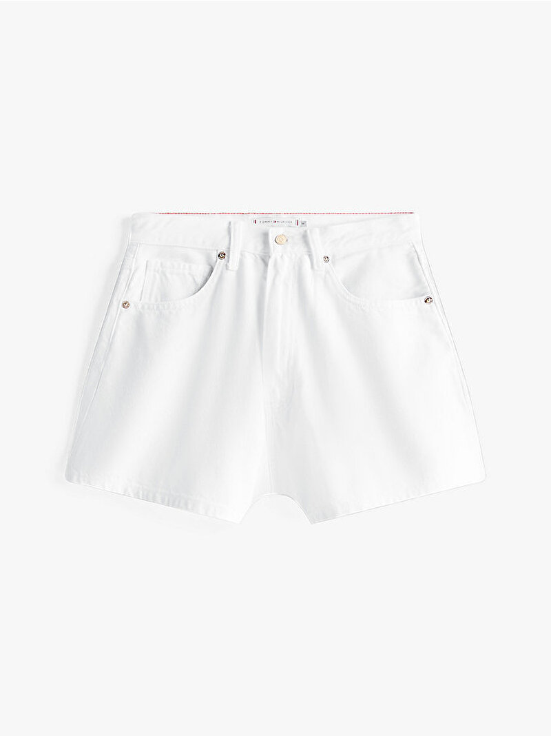 Kadın Denim Beyaz Mini Flare Şort Beyaz  WW0WW46504YBR