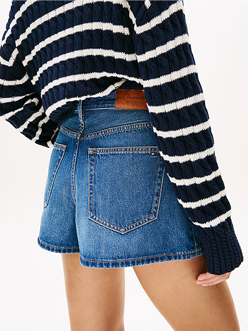 Kadın Denim Mini Flare Şort Mavi  WW0WW456701A6