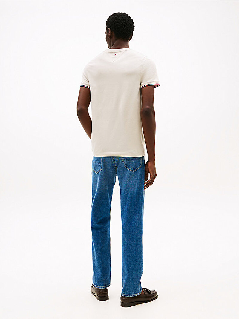 Erkek Tommy Logo Tipped T-shirt Bej  MW0MW32584ACG