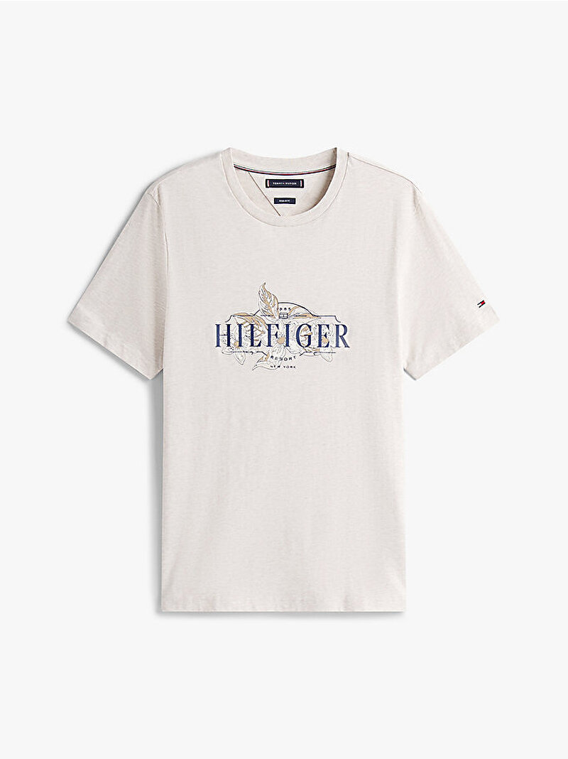 Erkek Tropical Floral Hilfiger T-shirt Beyaz  MW0MW39353HGF