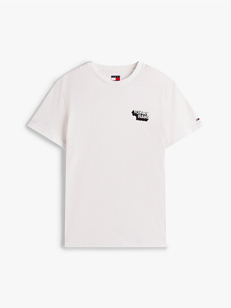 Erkek TJM Slim Stack Logo T-shirt Ekru DM0DM21539YBL