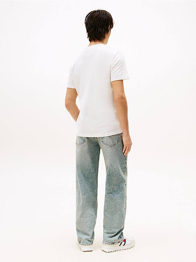 Erkek TJM Slim Pop Color T-shirt Ekru DM0DM21577YBL
