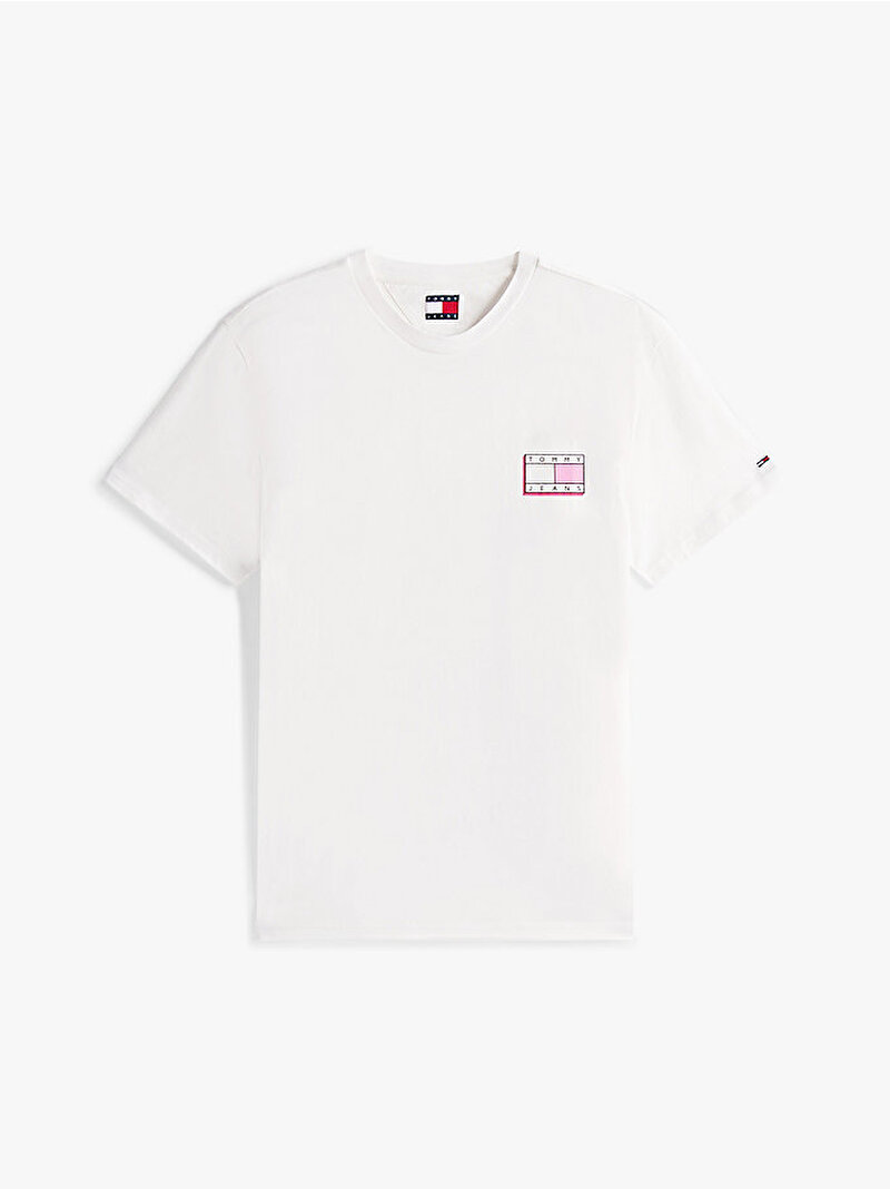 Erkek TJM Slim Pop Color T-shirt Ekru DM0DM21577YBL