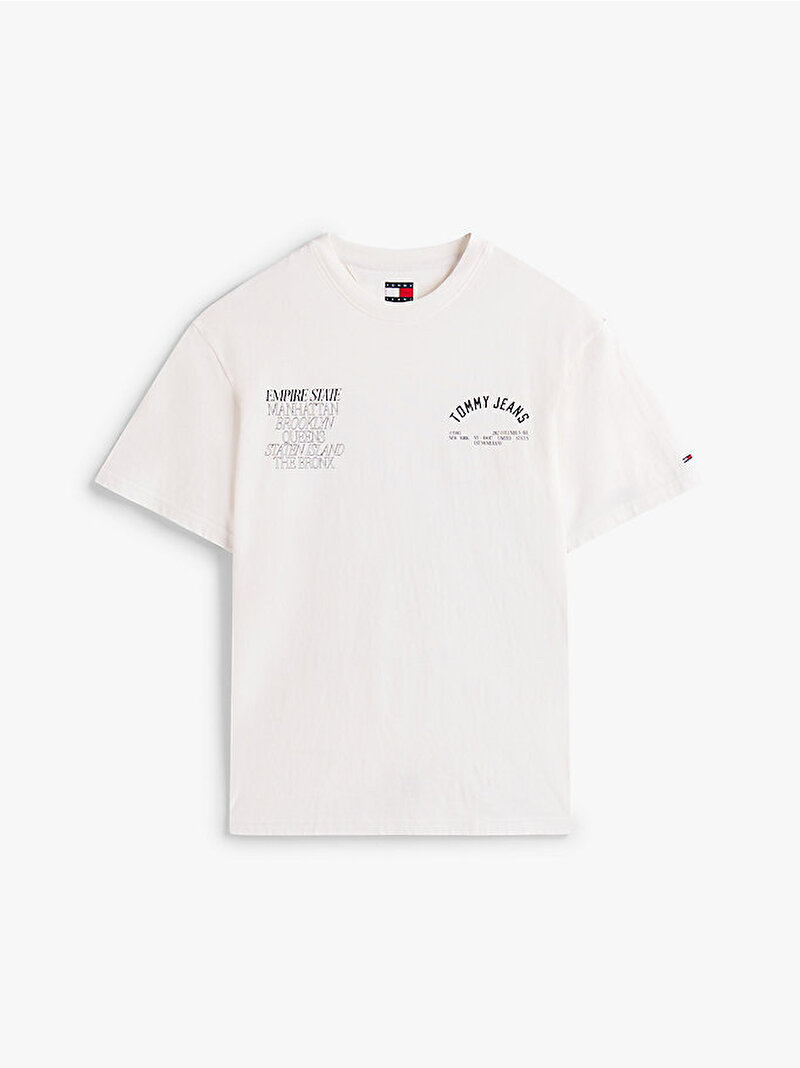Erkek TJM Relax Boroughs T-shirt Ekru DM0DM21592YBL