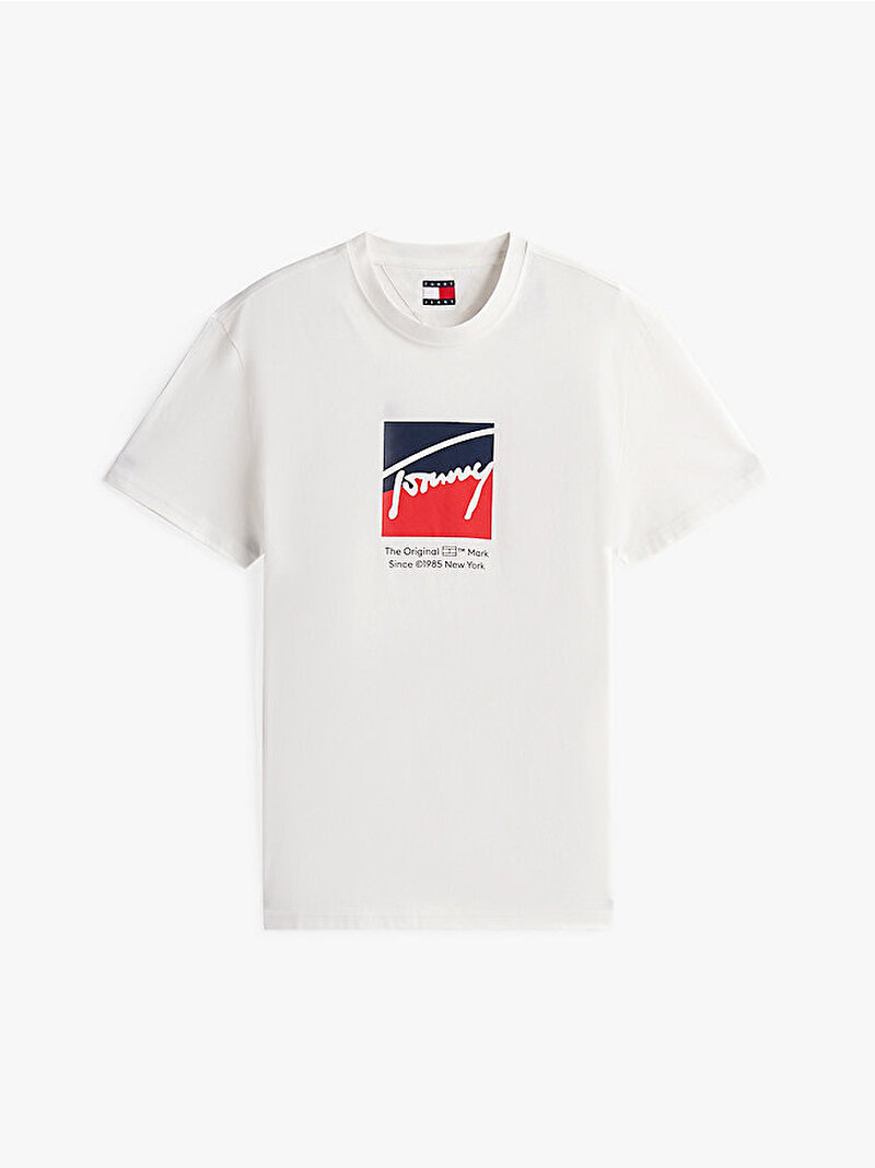 Erkek TJM Regular T-shirt Ekru DM0DM21940YBL