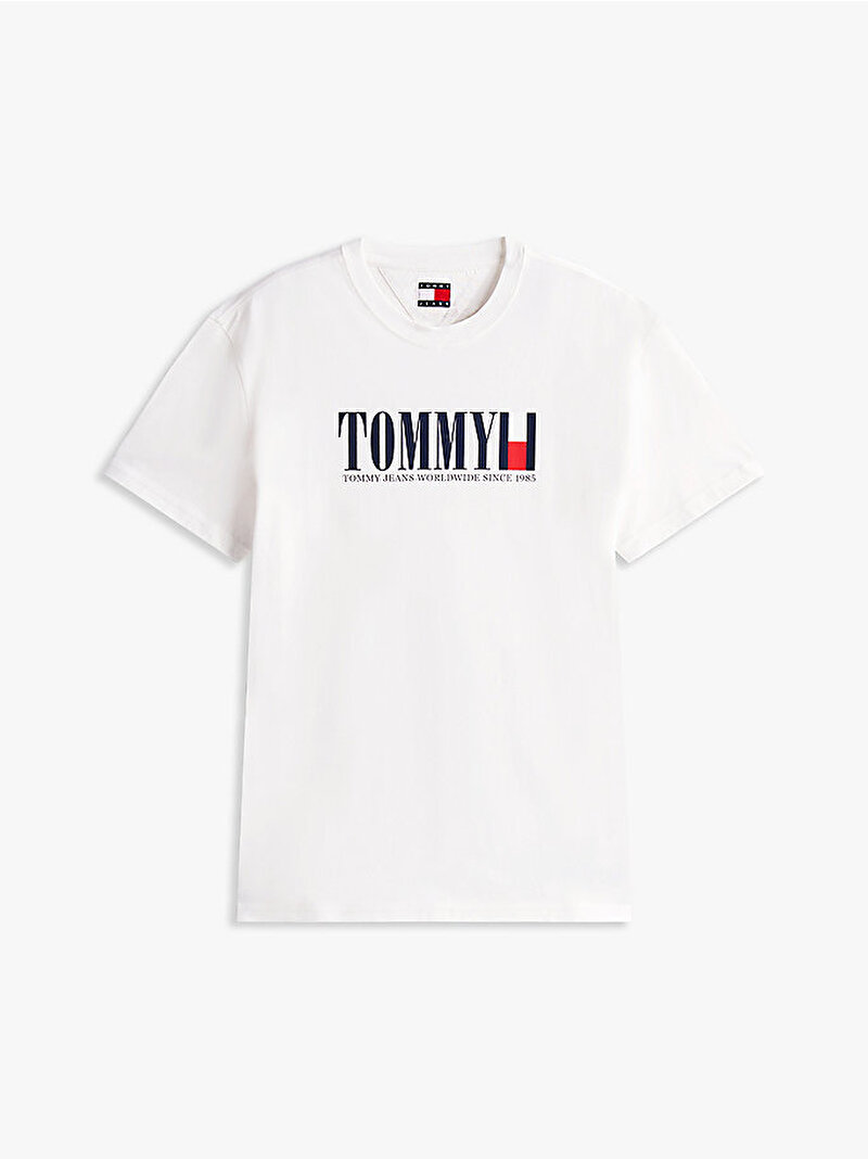Erkek TJM Regular Tommy T-shirt Ekru DM0DM21941YBL