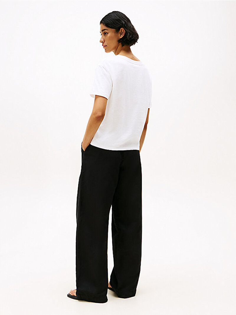 Kadın Slub Modern T-shirt Ekru WW0WW43901YBL