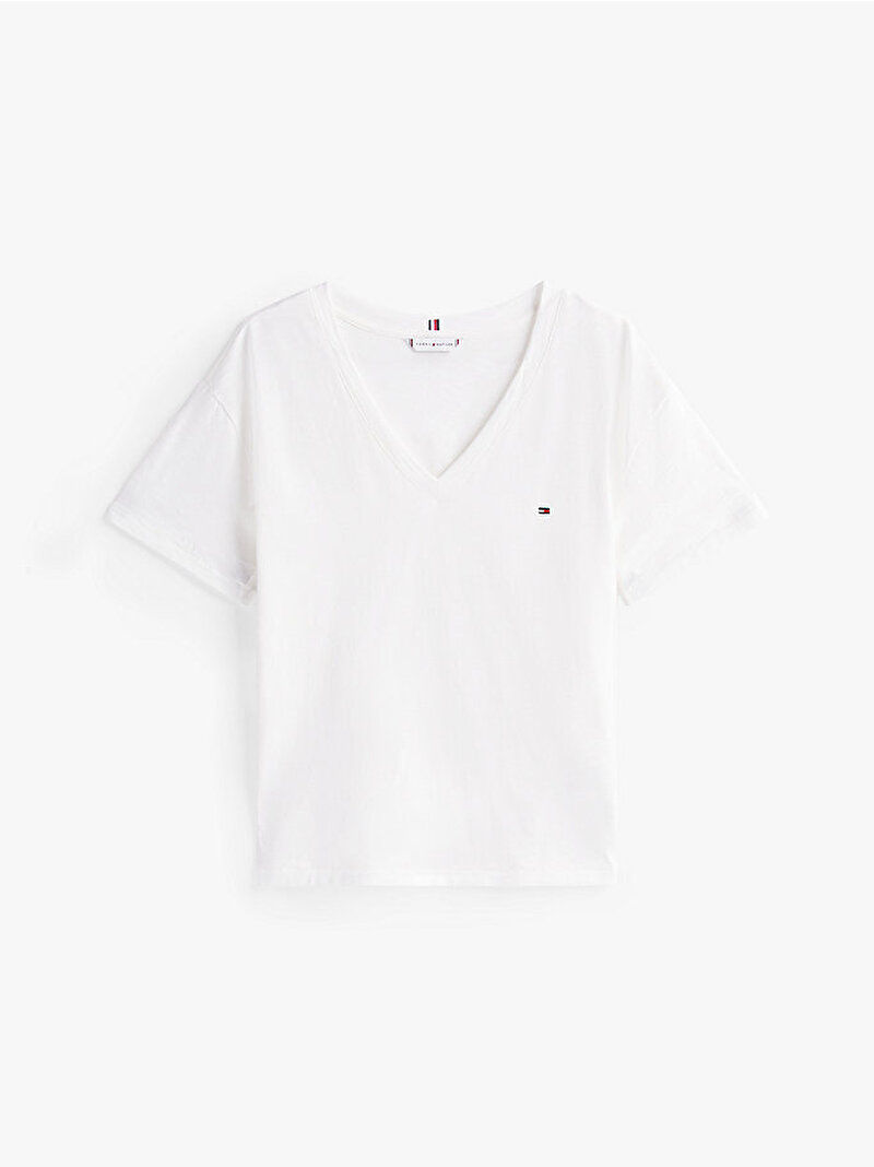 Kadın Slub Modern T-shirt Ekru WW0WW43901YBL