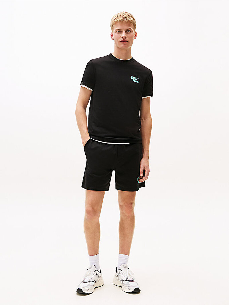 Erkek TJM Slim Stack Logo T-shirt Siyah DM0DM21539BDS