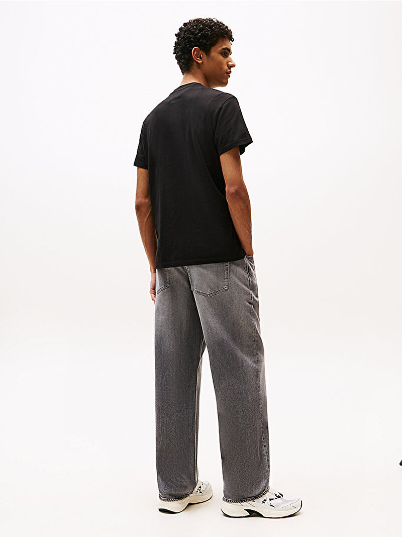 Erkek TJM Slim Pop Color T-shirt Siyah DM0DM21577BDS